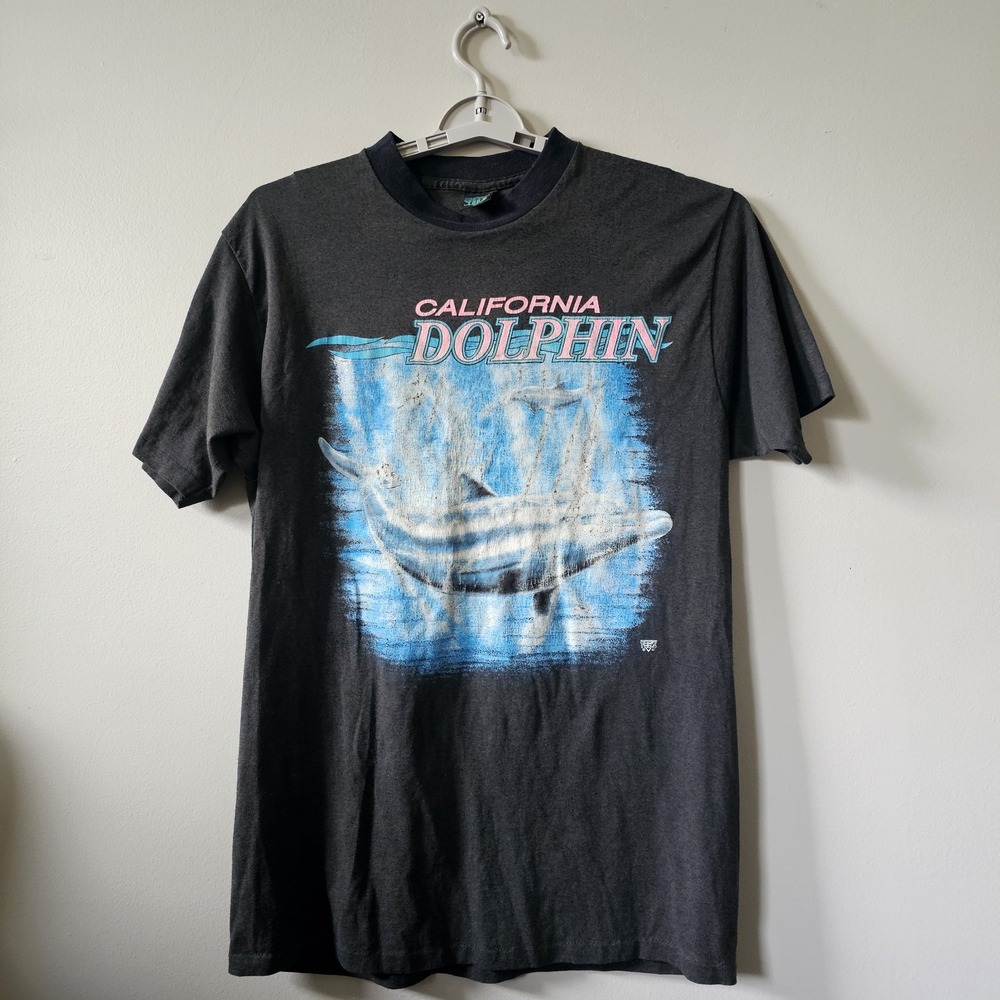 Vintage T-Shirt California Dolphin Unlimited Tee's Mens‎ Size XL Single Stitch